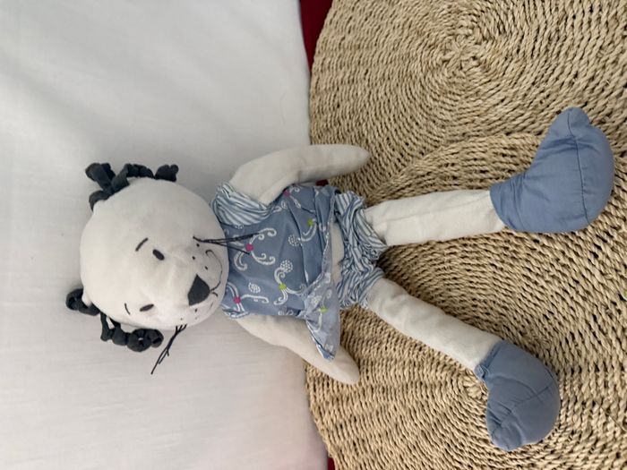 Chat IKEA doudou blanc pantalon et tunique bleu et blanc - photo numéro 1