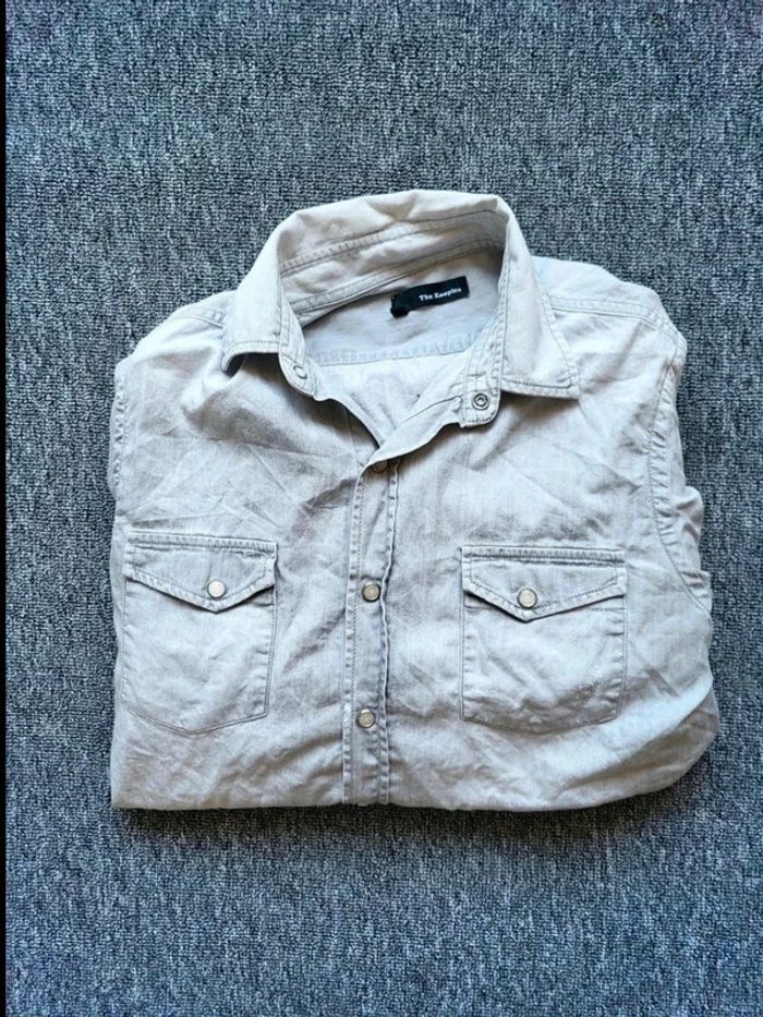 Chemise en Jean The Kooples - XS - Gris - Style Western - Boutons Pression - Poches Poitrine - photo numéro 4