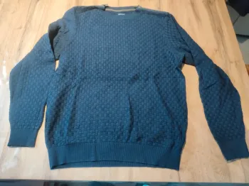 Pull Homme Devred Marine Col Rond - Taille XL - Laine Coton - Très Bon État