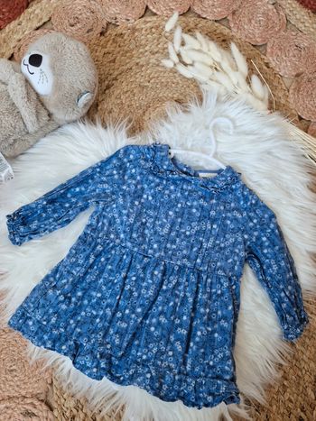 💙 Magnifique robe fleurie bleue 6 mois
