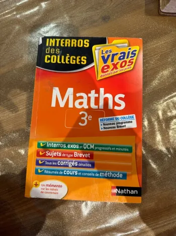 Livre maths, troisième