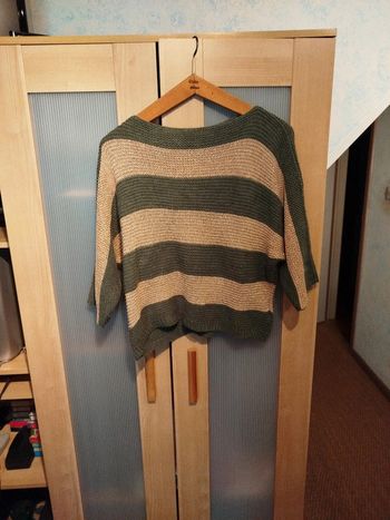 Pull maille manches 3/4 chauve-souris