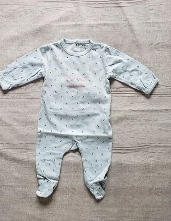 Grenouillère Kiabi coton fille 3 mois vert eau - photo numéro 4