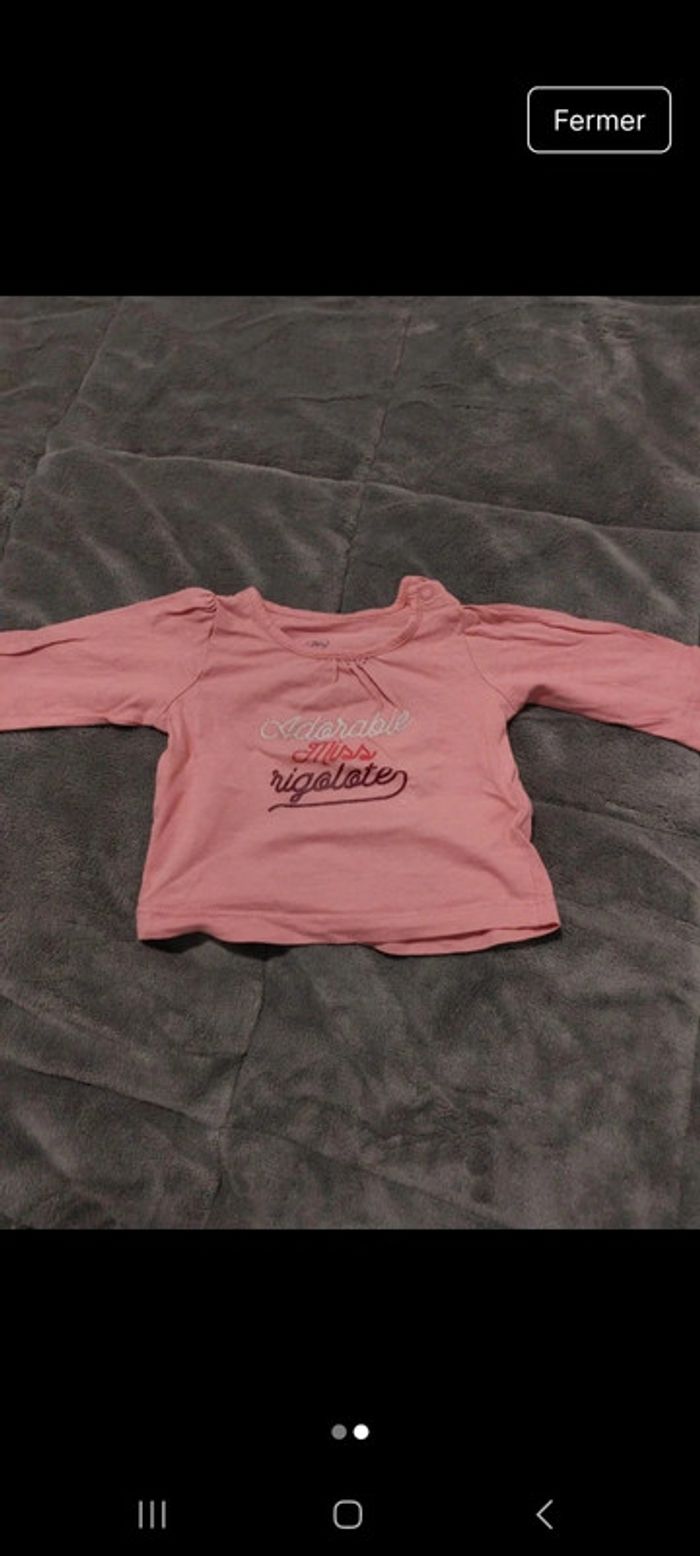Tee-shirt fille manches longue 3mois - photo numéro 2