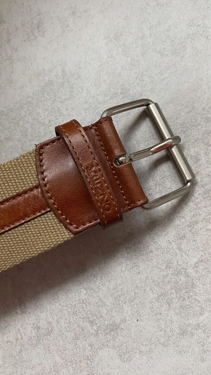 Ceinture en cuir et tissu marron beige Kenzo - photo numéro 4