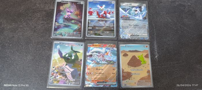 Lot cartes Pokémon – Lugia ex (Évolution Prismatique) & Reshiram ex (Aventure Ensemble) + Full Art 🔥 - photo numéro 1
