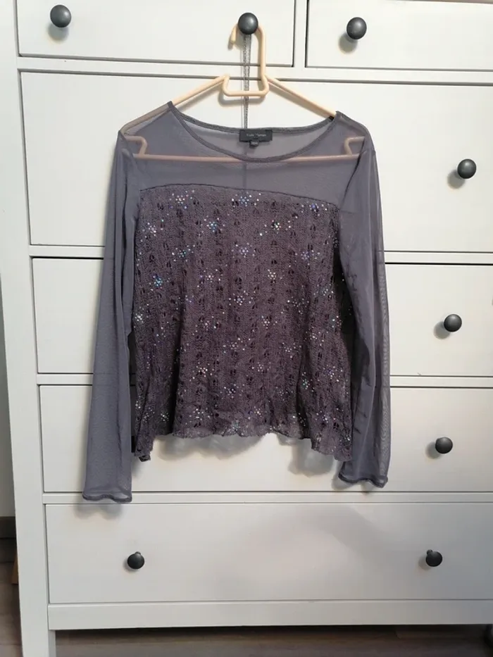 Haut transparent 38, strass