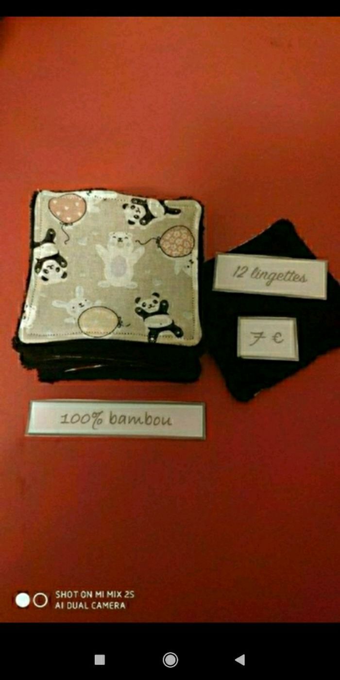 12 lingettes lavables neuf