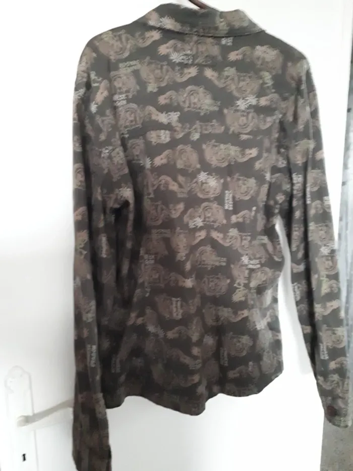 Veste toile kaki imprimé dragon 4 - photo numéro 4