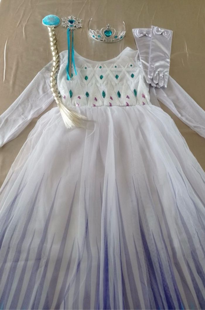 Déguisement robe princesse Elsa manche longue 6ans - photo numéro 5