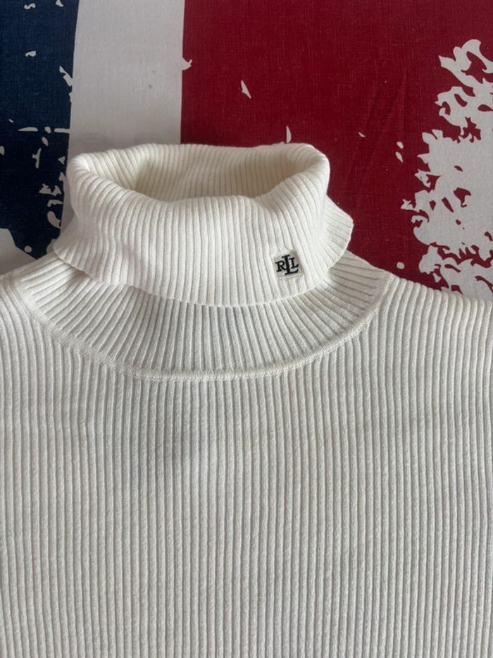 Sweat col roulé Ralph Lauren blanc taille S - photo numéro 2