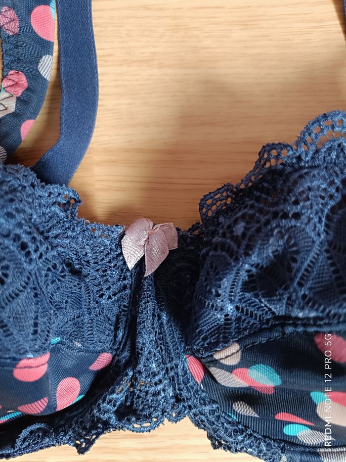 Soutien-gorge bleu marine à motifs Bcp sélection 95C (95 C) - photo numéro 4