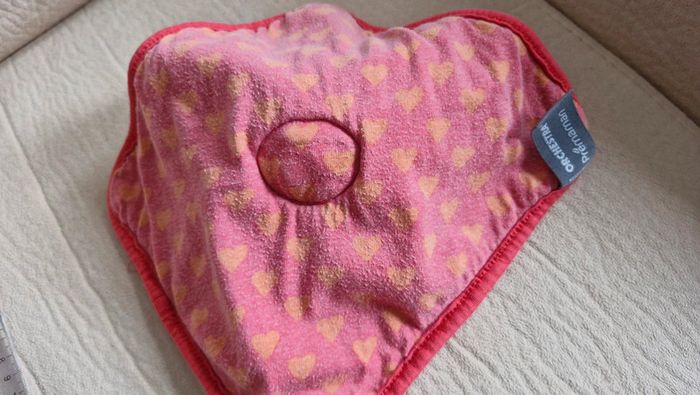Doudou plat chat rose coeurs oranged orchestra - photo numéro 4