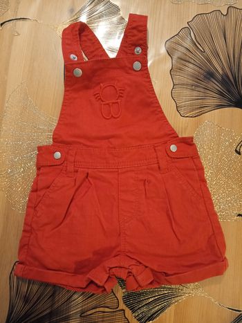 Salopette short rouge _ 3 mois