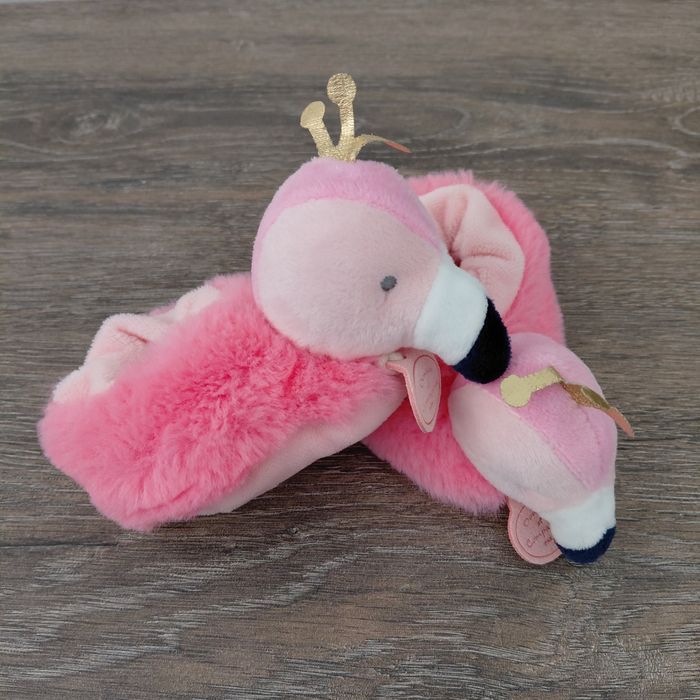 Doudou et Compagnie- petits chaussons 0/6 mois flamants roses - photo numéro 4