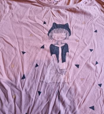 t-shirt manche longue kiabi rose imprimé taille 12ans