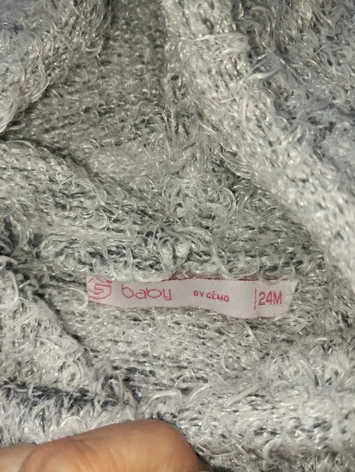 Gilet chaud capuche gris argenté fille 24 mois Gémo - photo numéro 4