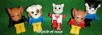 5 figurines lego fabuland