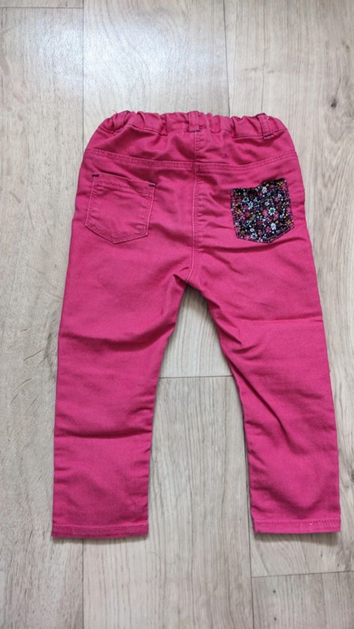 Pantalon Rose brodé chic 24 mois - 86cm - photo numéro 6