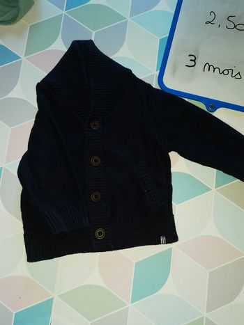 D1310 - gilet bleu marine garçon 3 mois