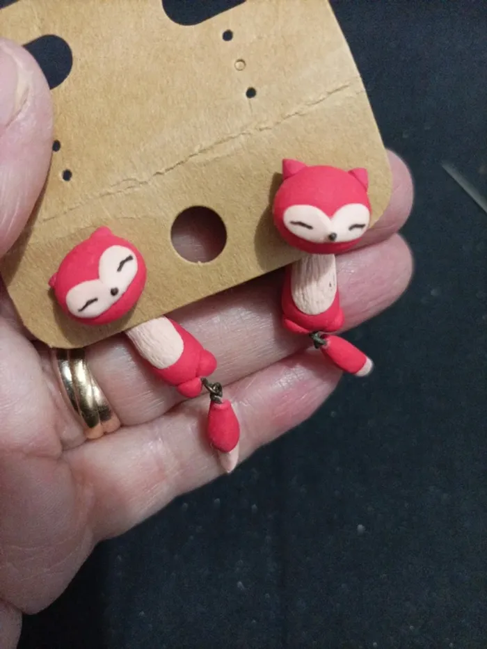 Boucles d'oreilles renard - photo numéro 2