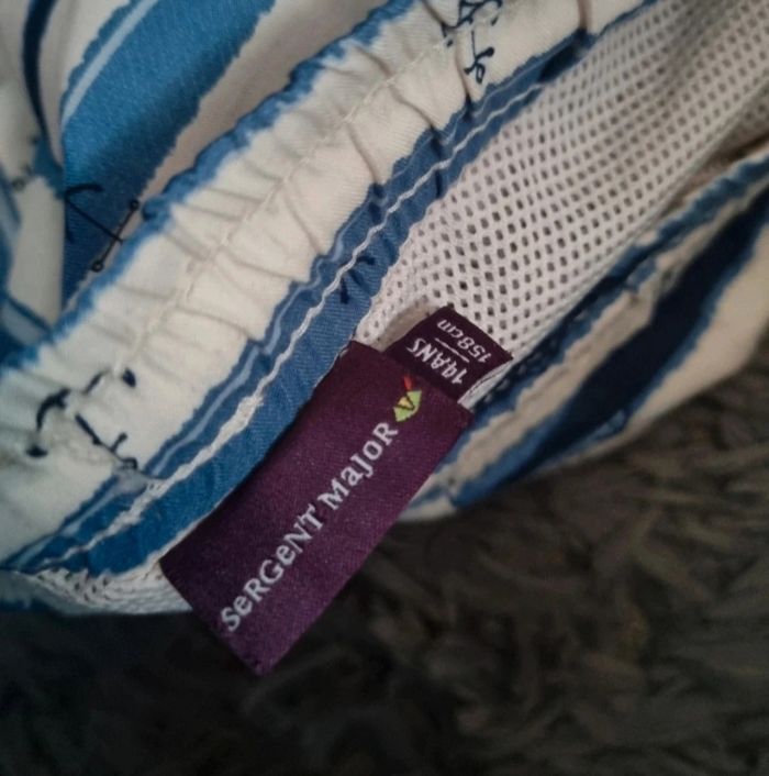 Short de plage rayé ancres marine 14ans - photo numéro 3