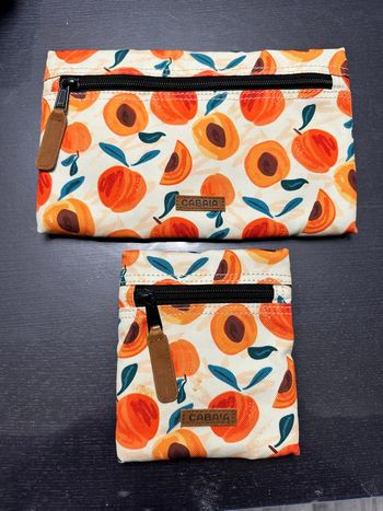 Pochette abricot  Cabaïa + 1 pochettes latérale