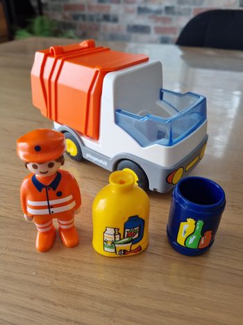 Camion de poubelles playmobil 1.2.3 complet 