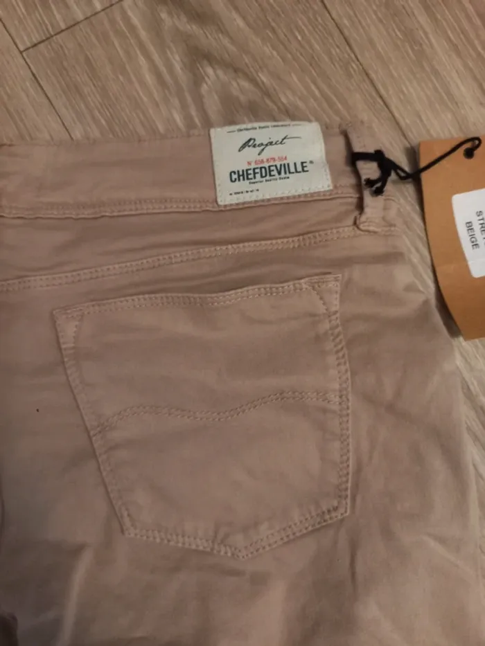Jeans chefdeville jenny super stretch beige taille 32 - photo numéro 6