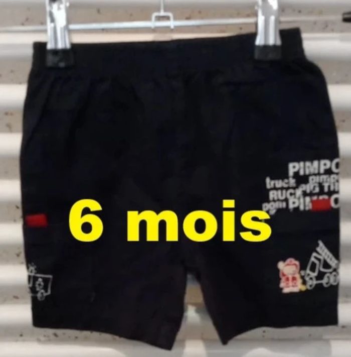 Short bleu marine imprimé blanc motif pompier Taille 6 mois