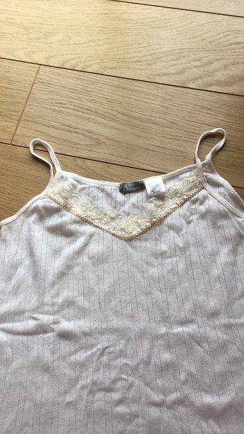 Caraco écru coton et dentelle 38 40