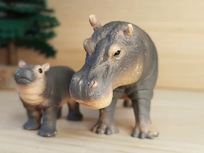 Schleich hippopotame et son bébé Figurine animal de la savane - photo numéro 6