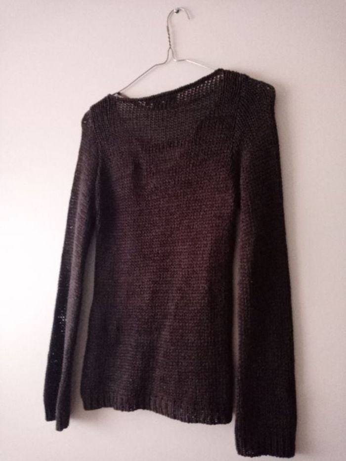 Pull femme en maille marron