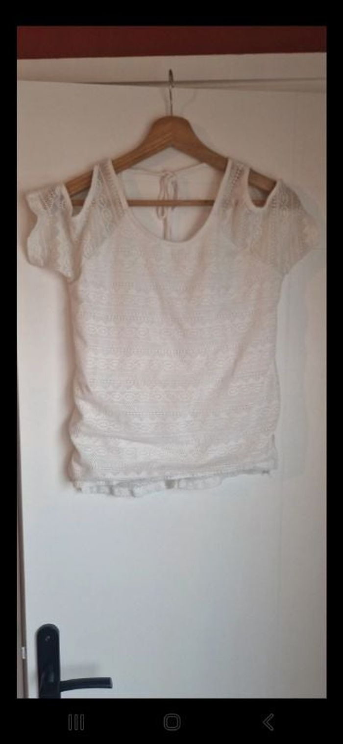 T-shirt dos nu blanc Jennyfer
