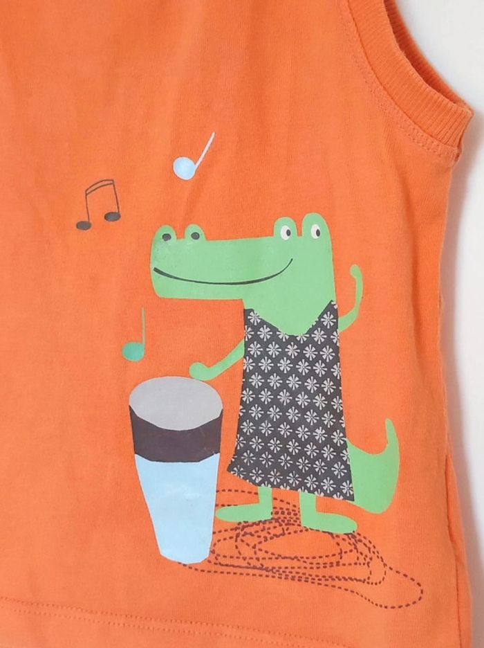 Débardeur orange crocodile vert / Kitchoun - 12 mois - photo numéro 2