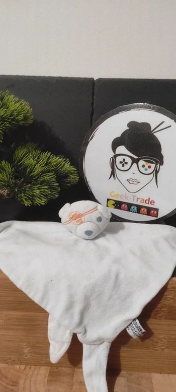 doudou tape à l'oeil tao pieate ours cache oeil bleu orange blanc Ancien Bandeau