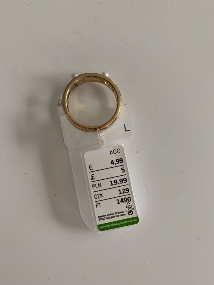 Bague dorée perles - photo numéro 2