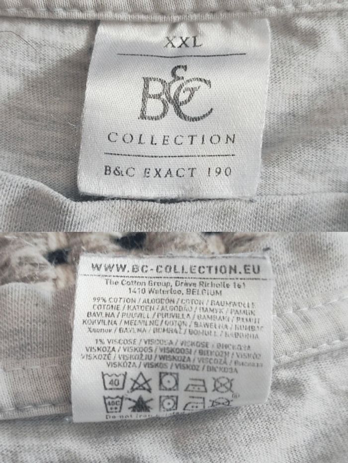 Tee-shirt gris chiné / B&C Collection - 44/XXL / Gratuit - Free - photo numéro 3