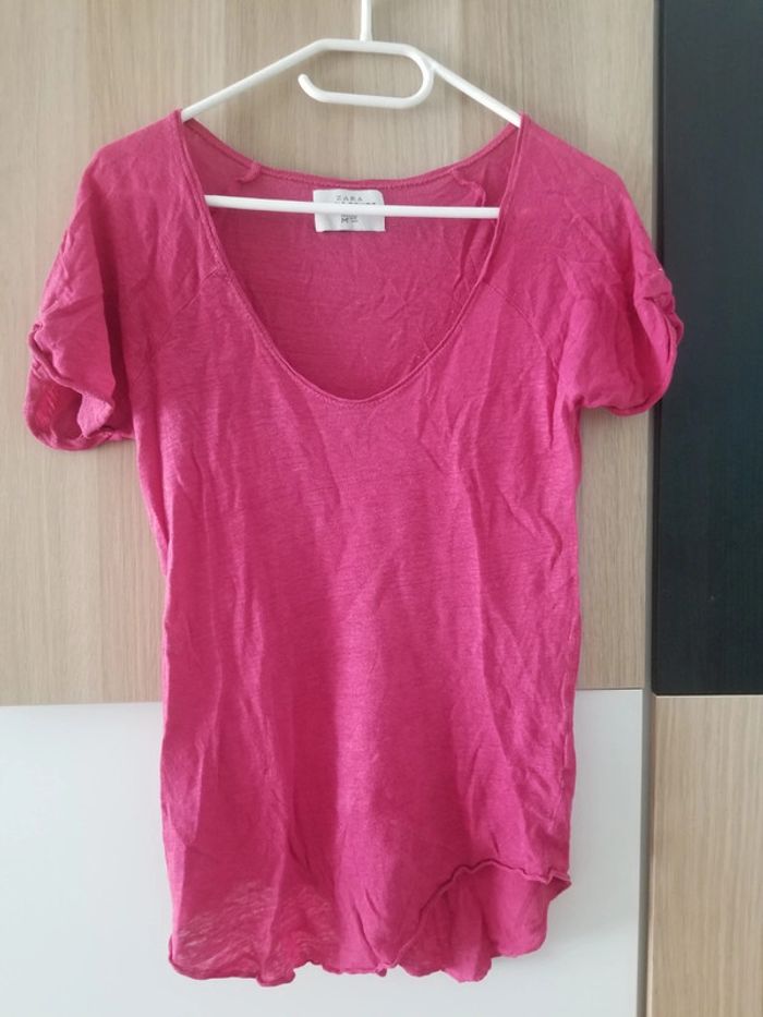 Joli t-shirt rose basic Zara - photo numéro 2