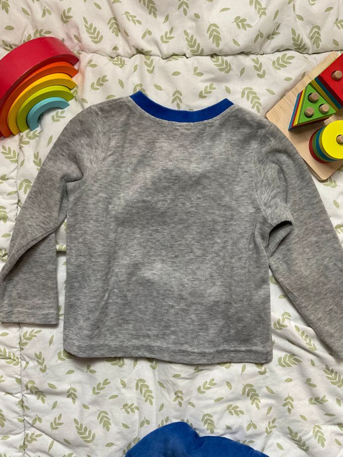 pyjama 2 pièces en velours gris et bleu tissaia 2 ans - photo numéro 7