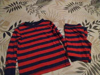 Pyjama 2 pièces coton marine et rouge 6 ans f&f