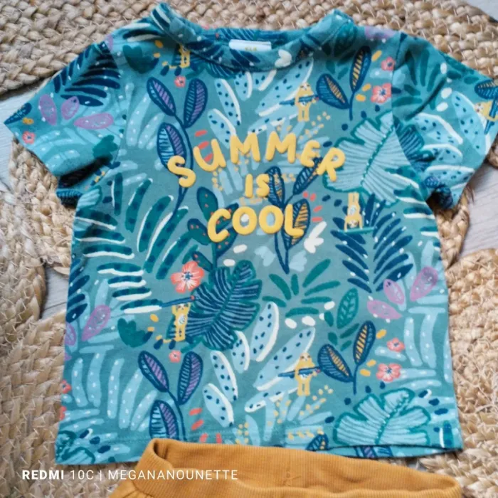 🦁 Ensemble Bébé Tape à l’œil TAO Taille 12 Mois / 74 cm – T-shirt & Jogging Léger – Parfait État - photo numéro 4