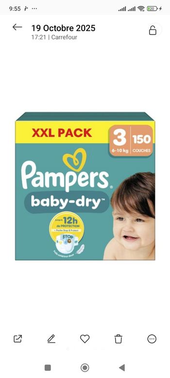 Couches Pampers taille 3