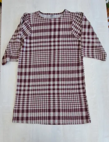 Robe à carreaux bordeaux - Jacqueline de Yong - taille L