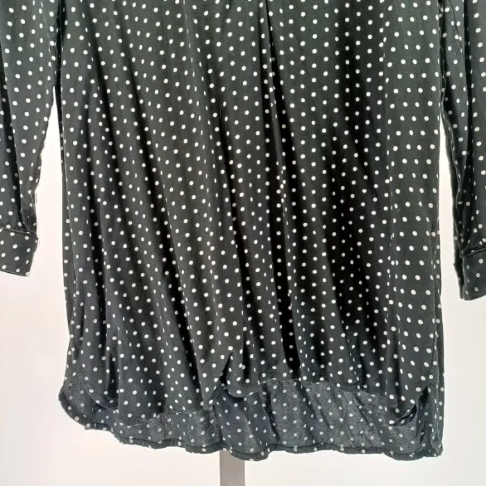 Chemise longue noire à pois blancs - Taille L estimée - N by Naf - A034 - photo numéro 6
