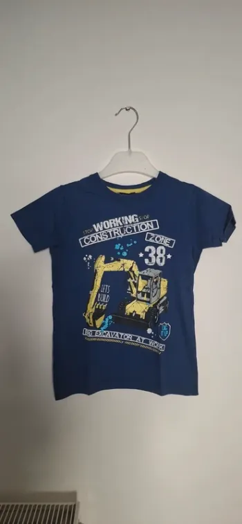 🌟 T-shirt Bleu à Motif de Construction Blue Seven 🌟