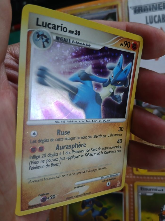 9 cartes Pokémon du Trainer Kit LUCARIO de 2008 - photo numéro 2