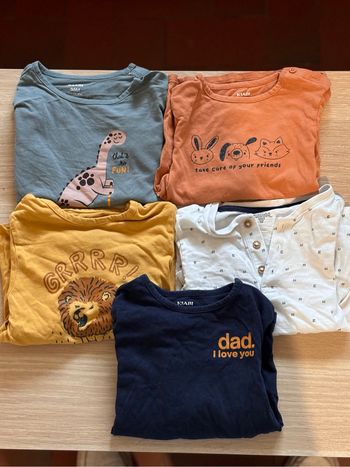 Lot de 5 t-shirt manches longues - enfant - 3 ans - automne hiver