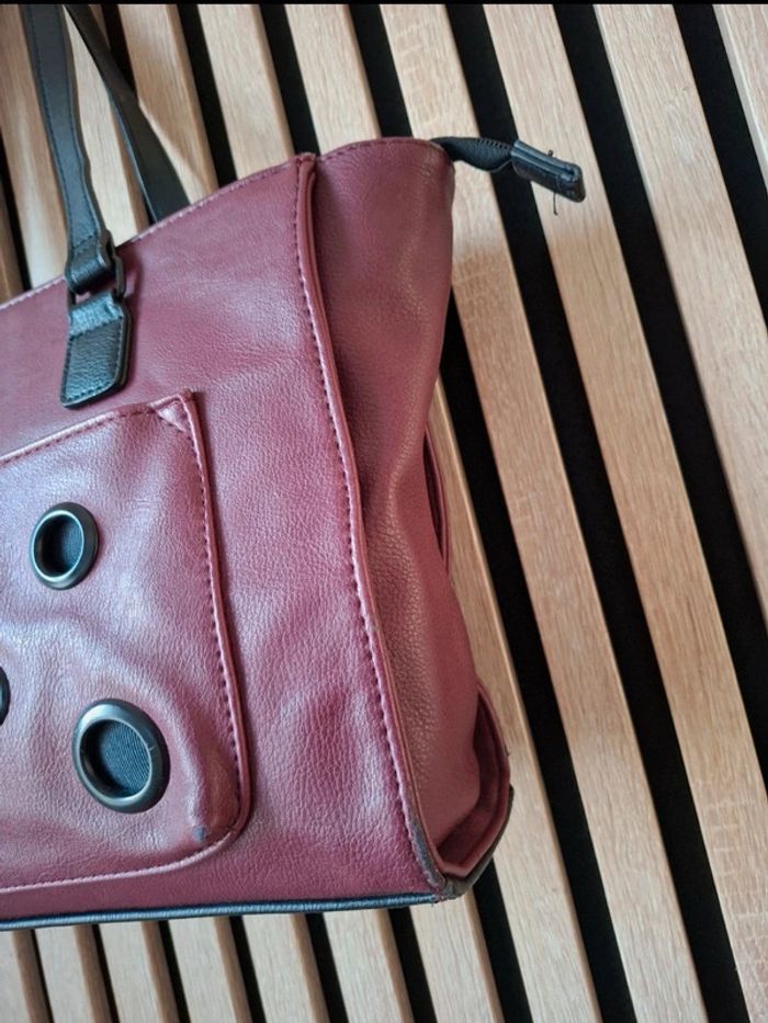 Sac cabas bandoulière Lollipops bordeaux - photo numéro 4