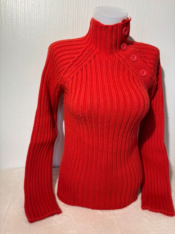 🧶 Pull col montant corail  H&M - Taille 38 vintage - photo numéro 2